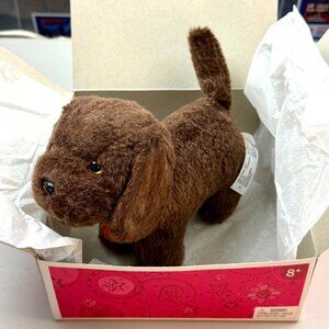 American Girl Chocolate Chip Lab Plush Dog Toy Brown Puppy Collar & Tag w/ Box